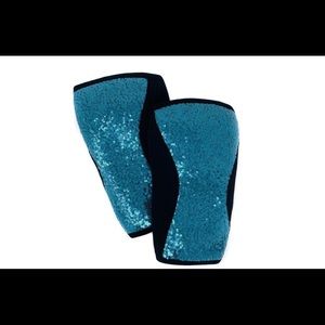 Mermaid turquoise sparkle knee sleeves